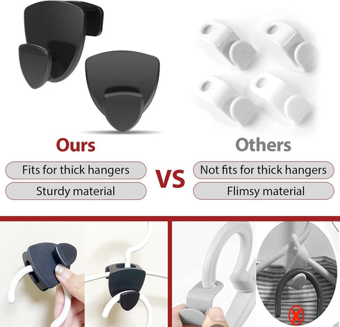 Hangers Space Saving 30Pcs, Upgrade 40Lb(Max) Heavy Duty Hanger Hooks Space Saver, Space Saving Hangers for Clothes Hanger Connector Hooks, Plasti...