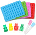 homEdge Silicone Gummy Bear Candy Molds, Set of 4 Packs Non Stick Food Grade Chocolate Gummy Mold Bonus with 2 Dropper-Blue, Red, Green and Pink...