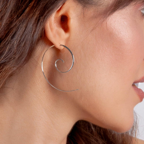 Humble Chic Spiral Threader Boho Earrings for Women - Hypoallergenic Thin Twist Hoop Earrings - Plated in 925 Sterling Silver or 18K Gold, Safe fo...