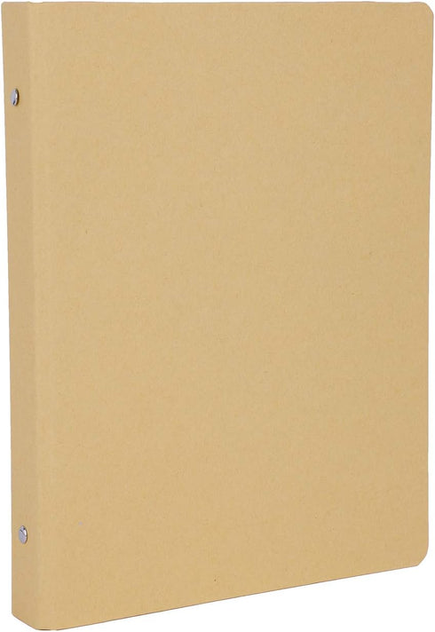 Blank A5 Kraft Paper Hardcover 6-Holes Round Ring Binder Protector for Notebook Diary Journal,School Office Stationery Supplies Loose Leaf Binder ...