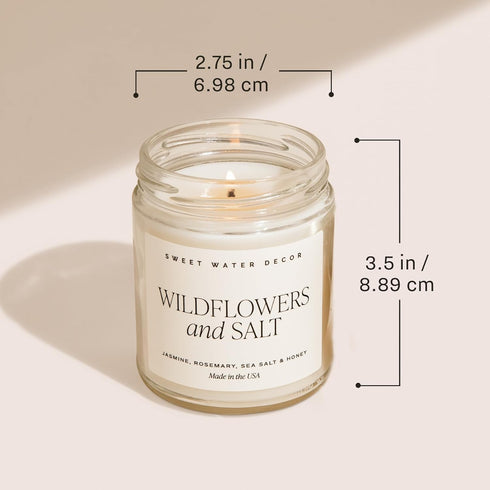 Sweet Water Decor Rose Candle - Jasmine Candle with Pink Peppercorn Scent - Rose Scented Candles 100% Cotton Wick - Bergamot Candle with 40 Hours ...