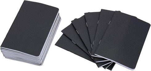 Yansanido 48 Pcs 5.5 Inch x 3.5 Inch Black Cover Pocket Notebook 32 Sheets (64 Pages) 8 mm Ruled Pages 70 Gsm Paper (Lined 48pcs)...