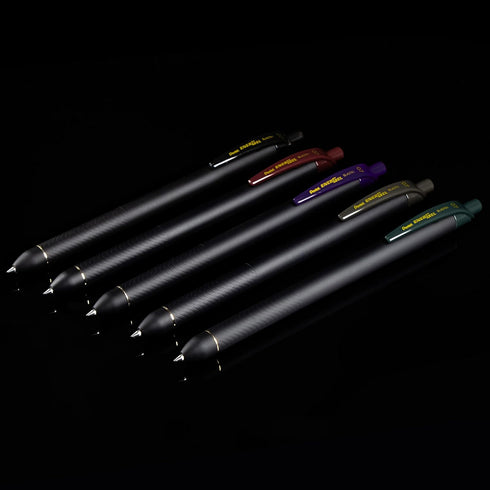Pentel EnerGel Kuro Retractable Liquid Gel Pen, Shades of Black, 0.7mm tip, Assorted black ink, Pack of 5 pens (BL437PF5MA)...