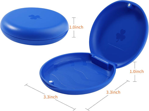 (2 Pack) Retainer Cases,Solid Orthodontic Retainer Cases (Blue)...