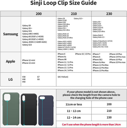 Sinjimoru C-Shaped Clip Finger Phone Grip, Silicone Mobile Phone Strap for Phone Case with Clip as Phone Loop Holder for iPhone Case & Samsung Pho...
