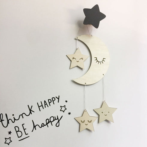 BESTOYARD Nursery Ceiling Mobile Moon Stars Ceiling Hanging Decorations for Baby Shower Baby Nursery Room...