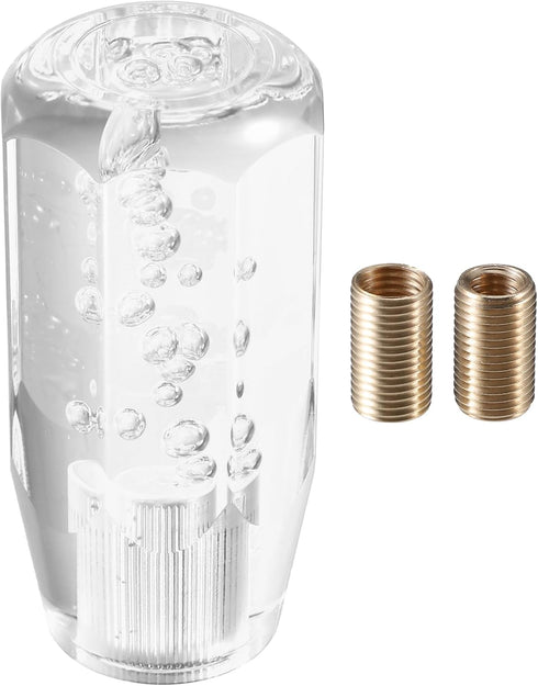 Gear Shift Knob Stick, 10cm Faux Crystal Transparent Bubble Gear Shifter Universal for Manual Transmission Vehicle Durable Acrylic Clear with Adap...