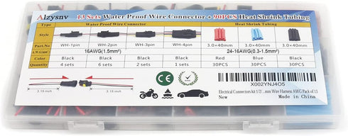 Automotive Electrical Connectors kit 1/2/3/4 Pin Waterproof Electric Wire Connector plugs Battery Terminal Connectors socket 1.5mm Series Wire Har...