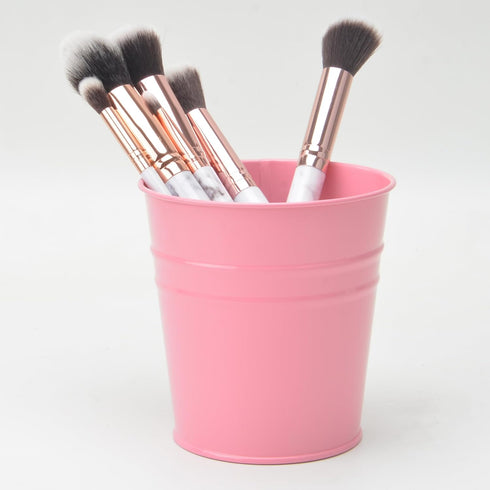 Pen Holder Cup For Desk Pencil Holder Metal Marker Pen Organizer Storage Small Tinplate Flower Pot Succulent Bucket Planters for Office Home - 2 P...
