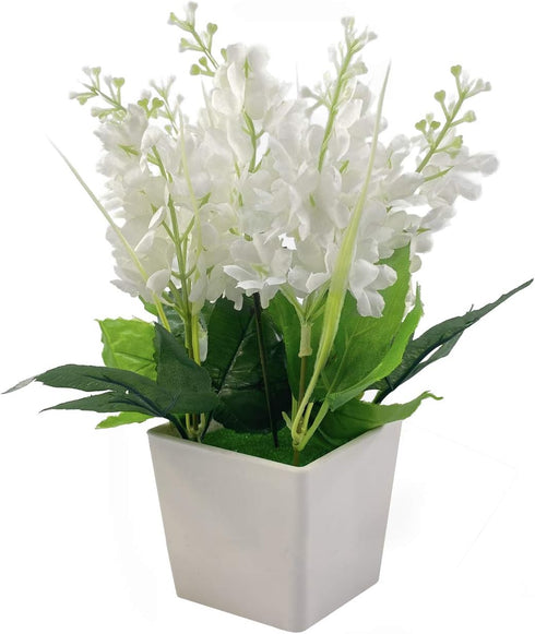 Artificial Flowers Centerpiece White Lavender 20 cm Tall...