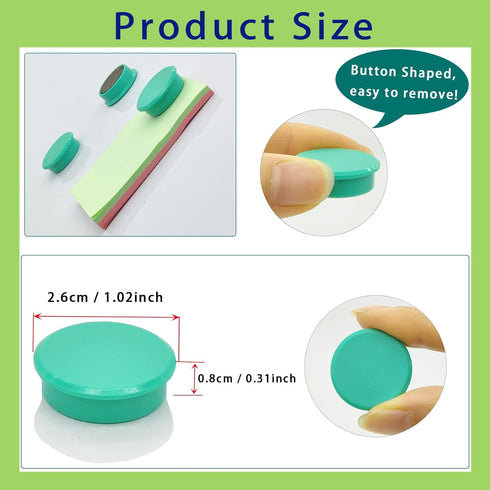 Fridge Magnets, Strong Magnets, 30 Pcs Small Magnets Refrigerator Magnets for Whiteboard, Heavy Duty Magnets, Mini Magnets, Cute Round Decorative ...