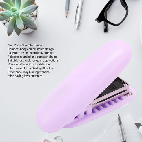 Portable Stapler, Effort Saving 15 Sheet Capacity Desktop Stapler Compact and Portable Office Stapler with Foldable Design for School Office Class...