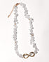 XUUU Choker Necklace for Women Men Infinity Charm Plated 14k Gold Tumbled Clear Quartz Natural Energy Healing Crystals and Gemstones Necklaces...