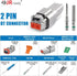 JRready Deutsch Connector 2 Pin Connector Kits with 16 Solid Contacts(14-20AWG),ST6328-2 DT Series Waterproof Connector 2 Pin 5 Set and Deutsch Pi...