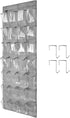 28 Large 1 Pack Transparent Pockets Over The Door Shoe Organizer Sturdy Hanging Shoe Rack for Door Closet Sneakers or Accessories, 4 Hooks?Grey?...
