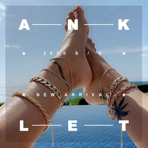 REETAN Boho Beach Anklets Gold Pineapple Fashion Ankle Bracelet Adjustable Foot Jewelry for Women...