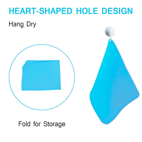 Silicone Kids Placemats, Non-Slip Silicon Placemats for Kids Baby Toddlers Childrens, Kids Portable Placemat for Dining Table, 2Pack, Blue/Green...