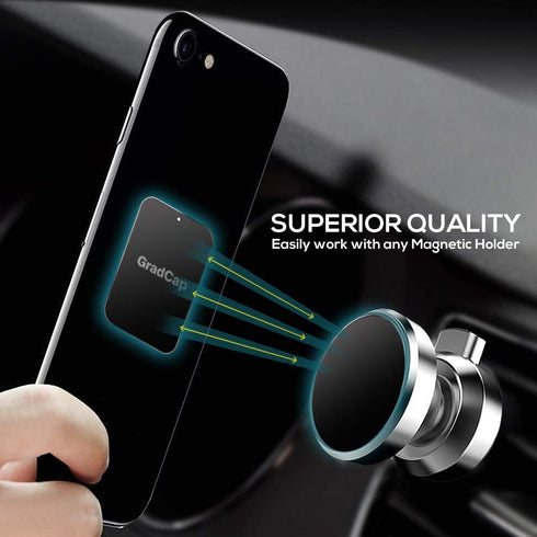 Metal Plate for Magnetic Phone Mount - 4 Packs Universal Ultra Thin Black Metal Disc w/Strong 3M Adhesive Sticker - Replacement Accessory Kit - 2 ...