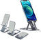 DTech Foldable Cell Phone Stand Holder Aluminum Adjustable Height Nonslip Adhesive Portable Cellphone Cradle for Desk Office Table Home Travel Mob...