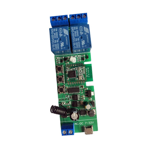 2 Channel 5V 12V ZigBee Smart Relay Switch,Adjustable Self Lock and Momentary Interlock Working Mode,Works with Tuya eWelink Zigbee Gateway, Alexa...