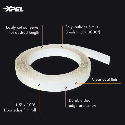 XPEL Door Edge Guard Protection Film Roll, 3/8" x 12' - Car or Truck Doors, Protective Barrier Against Minor Scratches, Paint Chips, Door Edge Imp...