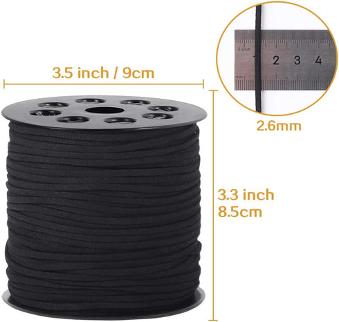 Tenn Well 2.6mm Suede Cord, 100 Yards Flat Faux Leather Cord String for Necklaces, Bracelets, Jewelry Making, Beading, DIY Crafts Halloween Decor ...