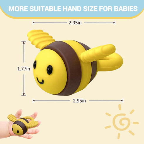 Baby Silicone Teether Toy,Baby Teething Toys for 18 Months Boys Girls Babies, Cute Bee Shape BPA-Free Silicone Baby Chew Toys for Sensory Explorat...