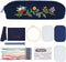 FREEBLOSS DIY Embroidery Pencil Case Embroidery Kit Dark Blue Pencil Case Making Kit Traditional Flower Style Embroidery Starter Kit with Instruct...