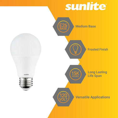 Sunlite 70324 3-Way LED A19 Light Bulb, 5/9/15 Watts (40W 60W 100W Equivalent), 500-1000-1600 Lumens, Medium E26 Base, Omni-Directional, ETL Liste...