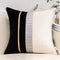 Yangest Black Patchwork Velvet Throw Pillow Cover with Gold Striped Leather Cushion Case Modern Luxury Pillowcase for Sofa Couch Bedroom Living Ro...