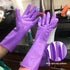 Alimat PluS 4PCS Reusable Cleaning Gloves Latex Free, Dishwashing Gloves with Cotton Flock Liner and Embossed Palm, Waterproof Household Rubber Gl...