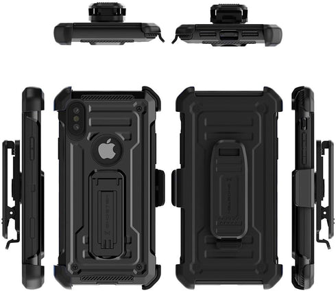 Ghostek Iron Armor Rugged iPhone Xs Case with Belt Clip Holster and Kickstand (Black)...