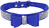 Dogs Kingdom 10"-24" Length Cute Pet Dog Velvet Bow Tie Collar Puppy Cat Full Crystal Rhinestone Necklace Adjustable,Dark Blue,XL...