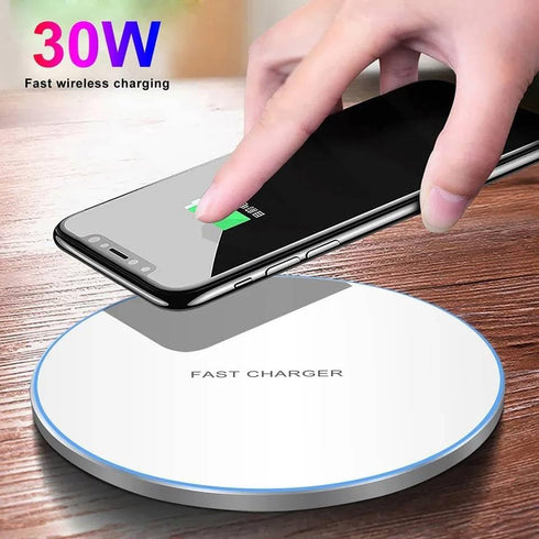 30W Fast Wireless Charger/Charging Pad, Compatible with iPhone 14/14 Plus/14 Pro/14 Pro Max/13/13 Mini/SE 2022/12/11/X/8, Samsung Galaxy S23/S23 U...