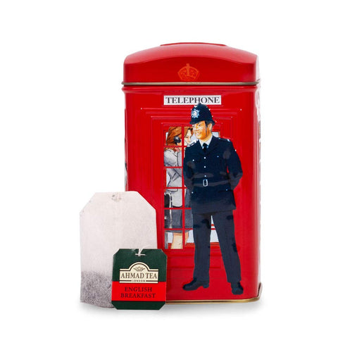 Ahmad Tea London Telephone Box Caddy Gift Tin, 20 Teabag, English Breakfast...