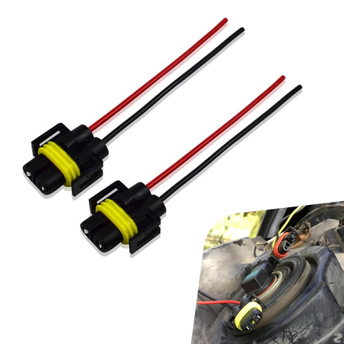 2 PCS Car Fog Light Socket Cable, H8/H9/H11 IP68 Waterproof Female Connector Plug with 4.13" Wire, Adapter Connection Modification Accessories, Co...