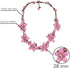 AeraVida Cute Flower Garden Pink Leather and Reconstructed Red Coral Choker Necklace | Leather Flower Choker Necklace | Pink Leather Necklace for ...