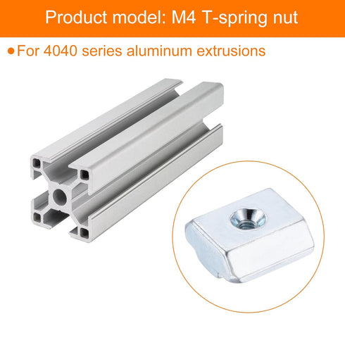 uxcell 10Pcs M4 T Nut Tee Sliding Slot Nuts, T-Slot Nut Hammer Nut Block Square Nut Fastener Carbon Steel Nickel Plated for Aluminum Extrusion Pro...
