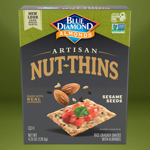 Blue Diamond Artisan Almond Nut Thins, Sesame Seed, 4.25 Oz...
