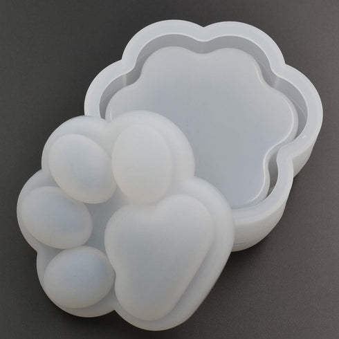 Cat Paw Shape Box Epoxy Mold DIY Resin Casting Cute Cat Paw Container Silicone Mold for Storage Small Stuff, Glossy...