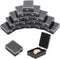 BENECREAT 30pcs Black Plastic Brooch Storage Boxes, 2.6x1.7x0.88inch Small Jewelry Brooch Storage Holder with Protective Foam for Displaying Neckl...
