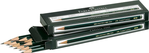 Faber-Castell CASTELL 9000 - wooden pencils (HB, Black, Triangular)...