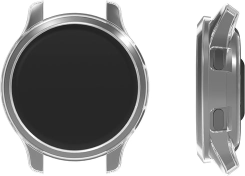 kwmobile Frame Cover Compatible with Garmin Venu 2 Cover (2-Pack) - Clear Silicone Case - Black/Transparent/Transparent...