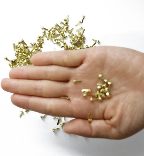 LGEGE 200 Pcs Gold Tone Color Mini Metal Round Brads Craft DIY Paper Fasteners Scrapbooking Decoration Embellishment...