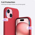 ORNARTO Compatible with iPhone 15 Case 6.1, Slim Liquid Silicone 3 Layers Full Covered Soft Gel Rubber Phone Case, Anti-Scratch Shockproof Protect...