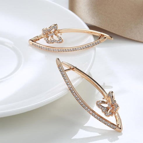 Butterfly Earrings for Women Cubic Zirconia Earrings Rose Gold Hoop Earrings Dangling Earrings Jewelry...