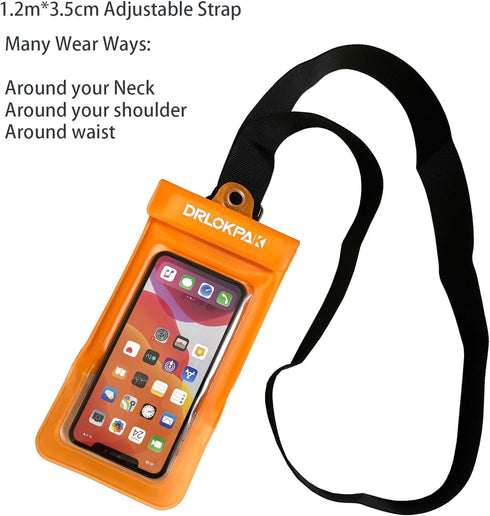 surfing waterproof Waist pouch Crossbody Chest Bag Fanny Pack Snorkeling Swimming Bag Beach Floating Dry Phone case holder (Orange)...