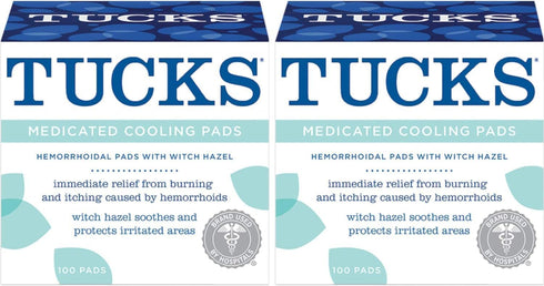 Tucks Medicated Hemorrhoid Cooling Pads. 100 Pads Each (Pack of 2)...