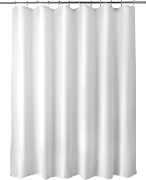 Titanker Fabric Shower Curtain Liner Washable, 72 x 65 Inches, White Shower Liner Fabric with 2 Magnets, Bathroom Polyester Shower Liner Waterproo...