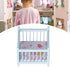 1:12 Scale Wooden Doll House Baby Bed DIY Miniature Doll House Mini Furniture Accessories with Mattress Square Bed Blue Children's Day Gift...